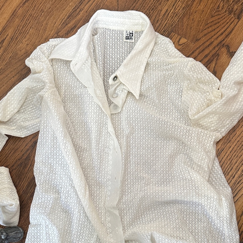 Max Studio Cream Textured Blouse